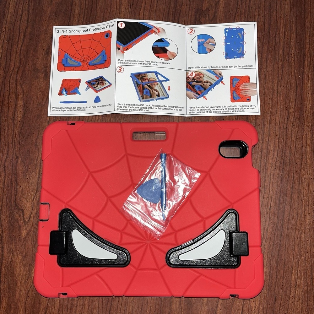 For iPad‎ Air 11 Kids Red & Black SpiderMan Case Shock Proof Cover 4th-5th-6th